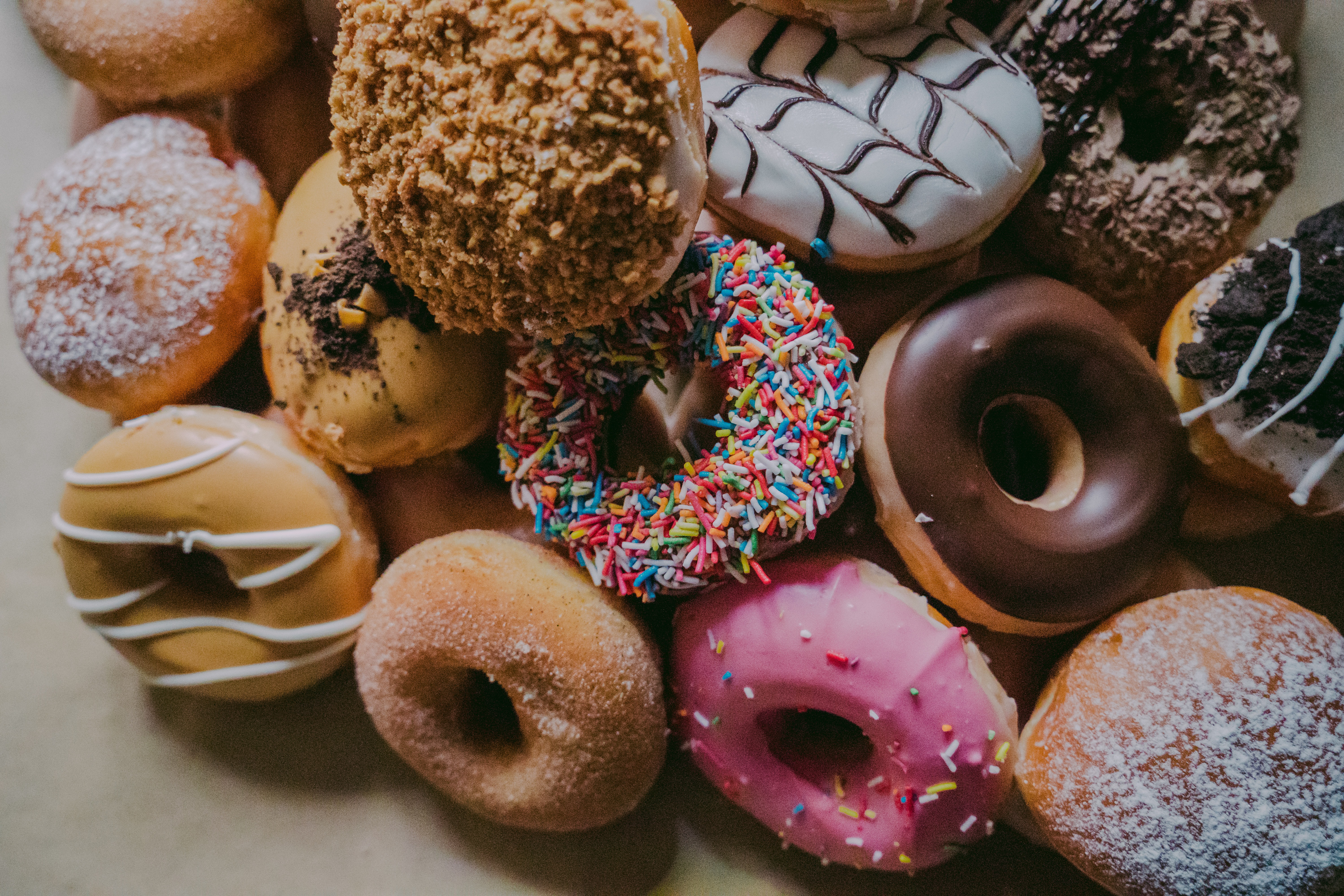 Variety of flavored donuts image